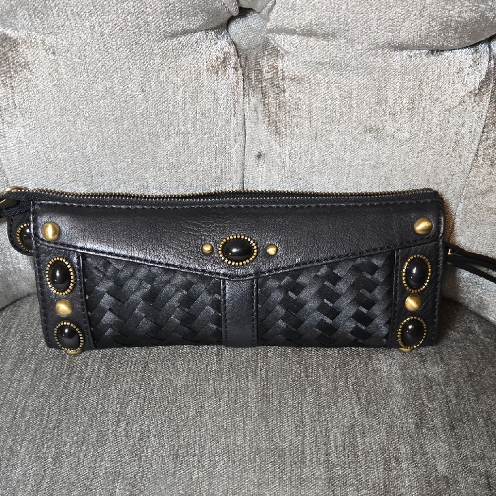Cole Haan Black Clutch with Gold Accents